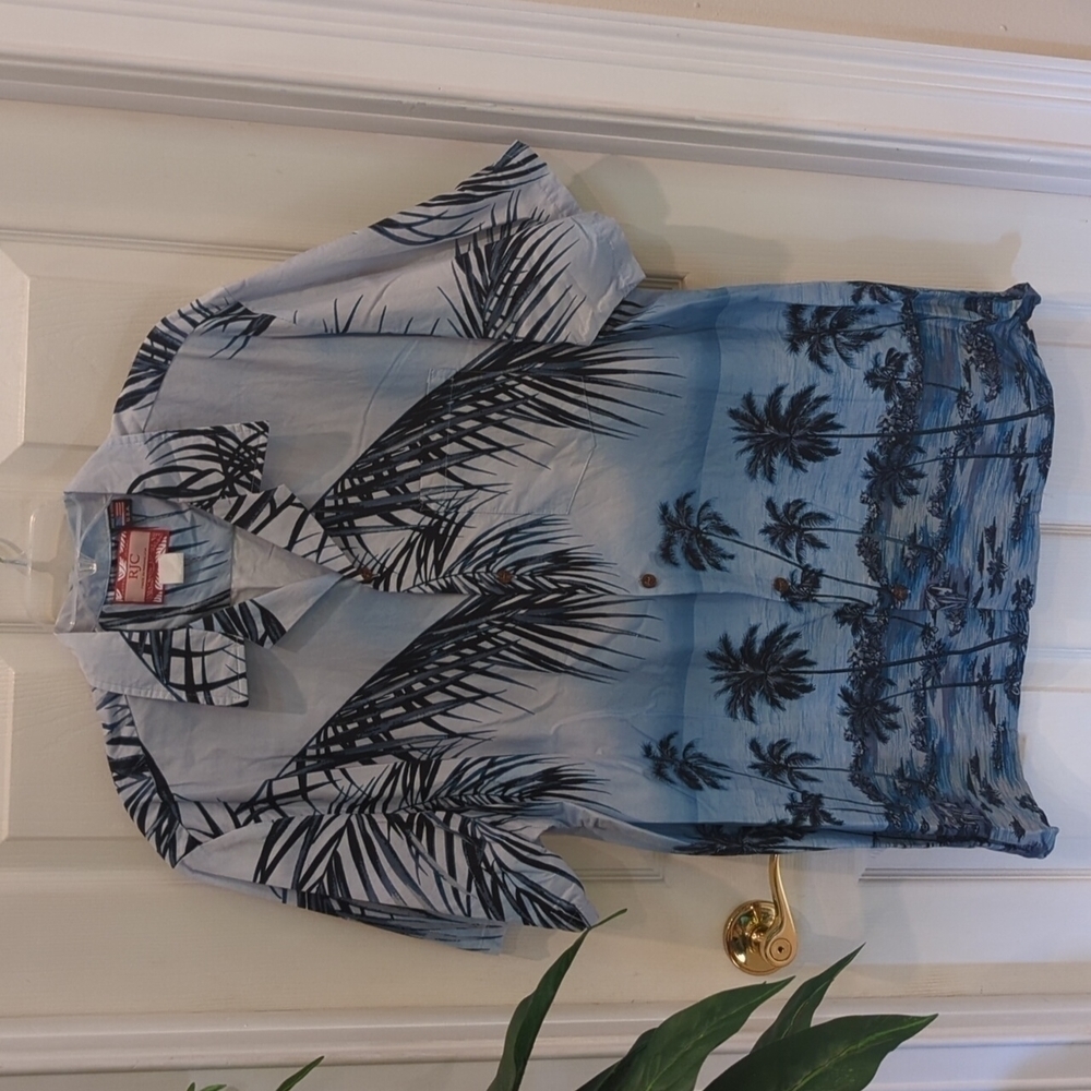 RJC Men's Short Sleeve Button Down Hawaiian Cotton Shirt Size 2XL
